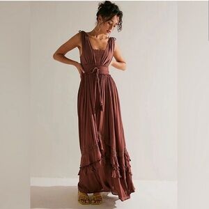 FP Free People Santa Maria Maxi Dress - Mink - L